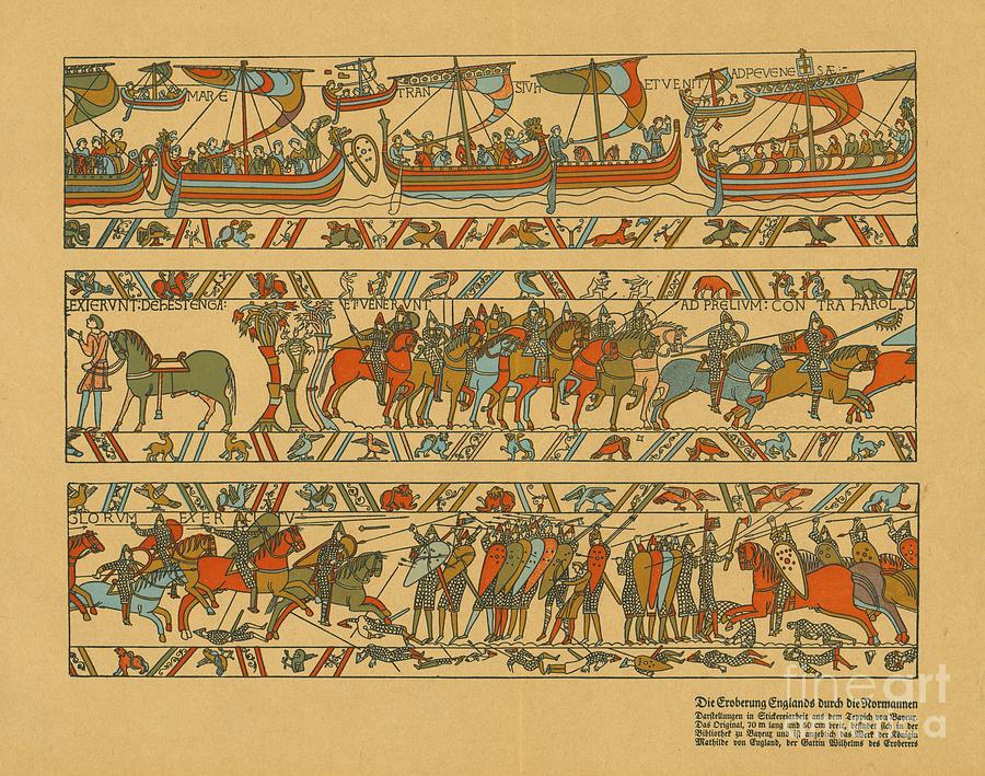 Sections Of The Bayeux Tapestry Creator Drawing by Print Collector