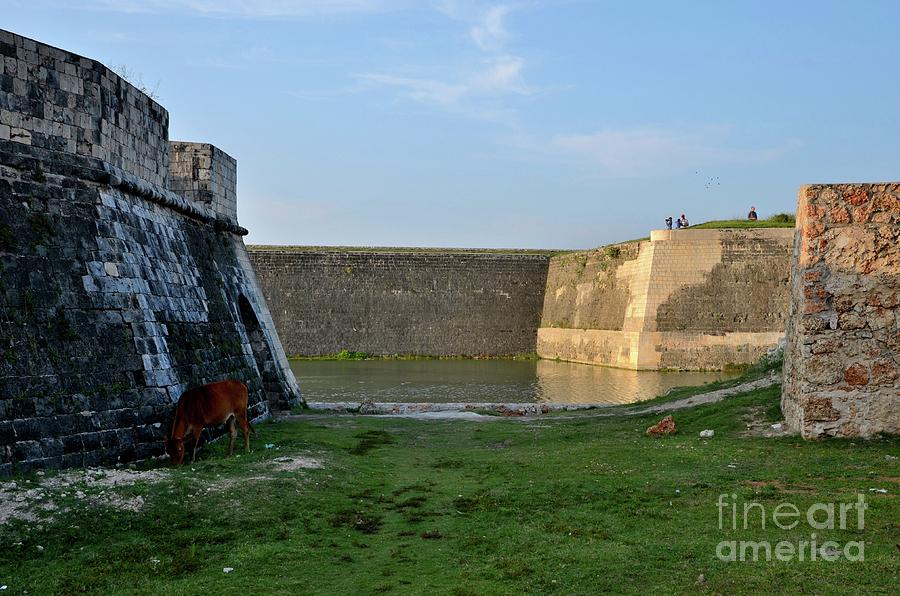 Sections of wall and moat with water at Jaffna Fort Sri Lanka Photograph by Imran Ahmed