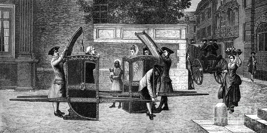 Sedan Chairs, 18th Century Drawing by Print Collector