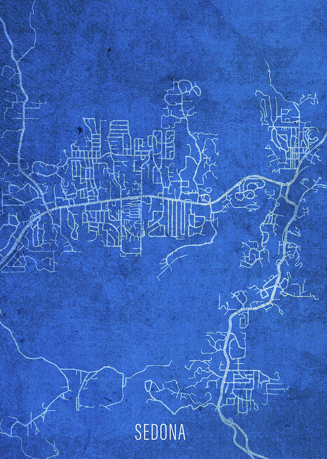 Sedona Arizona City Street Map Blueprints Mixed Media by Design ...