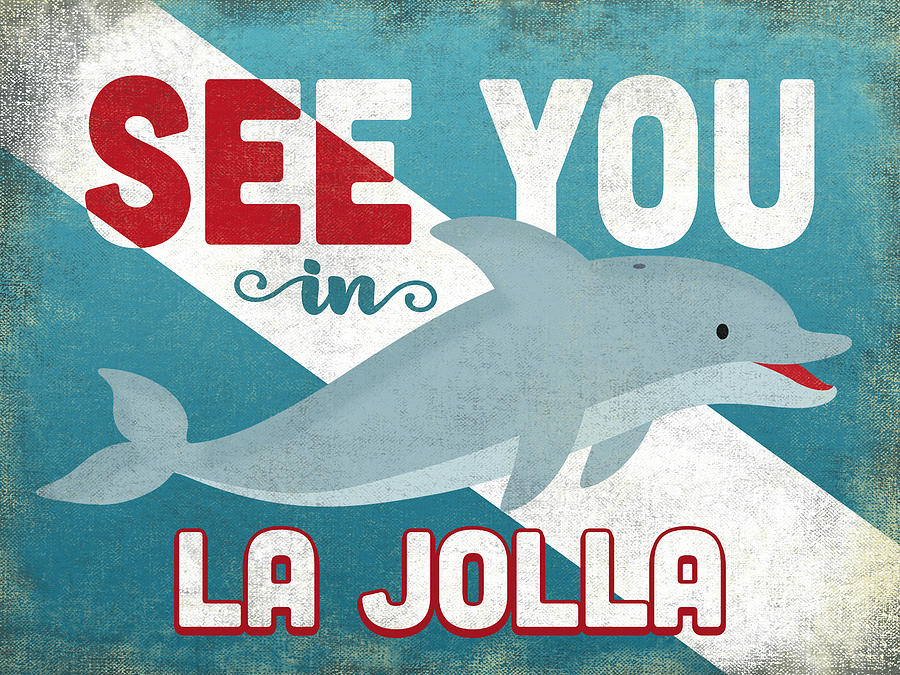 La Jolla Digital Art - See You In La Jolla Dolphin by Flo Karp La Jolla Digital Art - See You In La Jolla Dolphin by Flo Karp