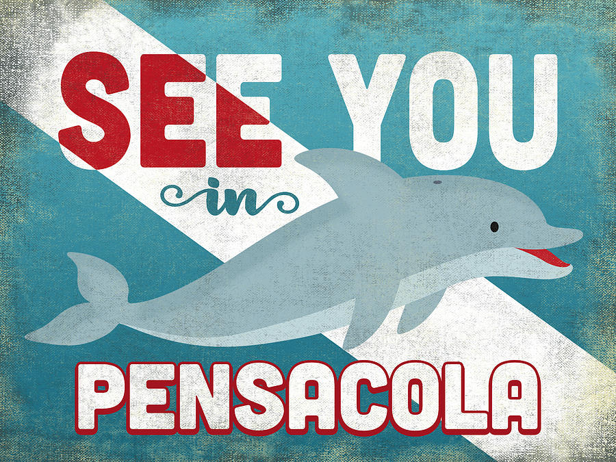 Summer Digital Art - See You In Pensacola Dolphin by Flo Karp