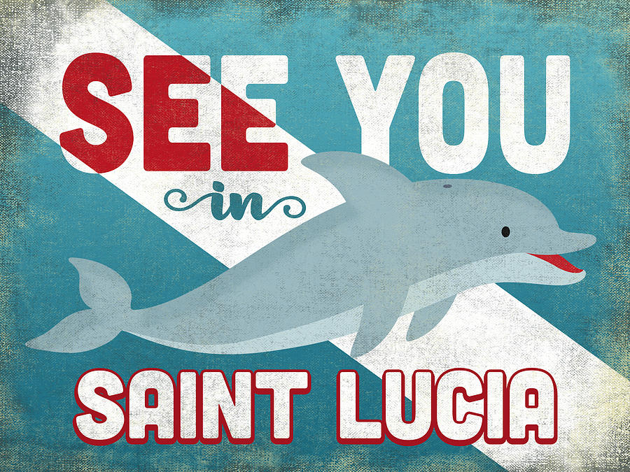 Summer Digital Art - See You In Saint Lucia Dolphin by Flo Karp