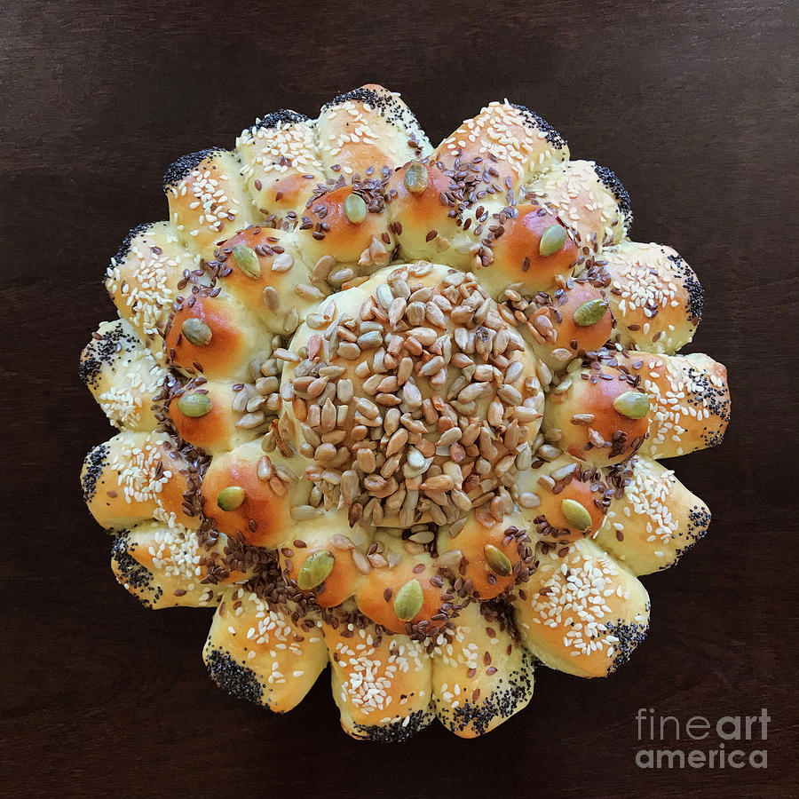 Seeded Pull Apart Sourdough Flower 1 Photograph by Amy E Fraser