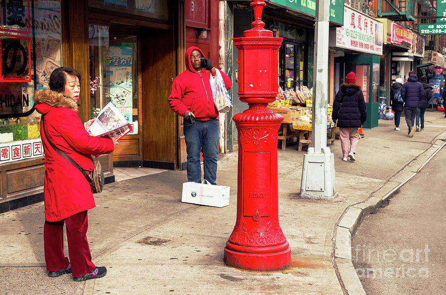 Seeing Red in Chinatown New York City Photograph by John Rizzuto