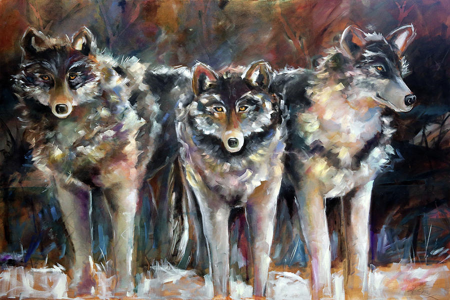 Wolves Painting - Seen and Unseen by Laurie Pace