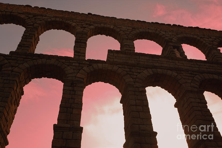 Segovia, Segovia Province, Spain. The Roman Aqueduct.  Unesco World Heritage Site. Photograph by 