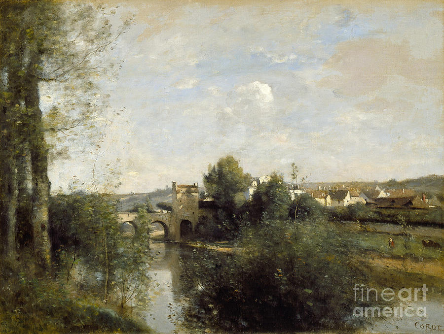 Summer Drawing - Seine And Old Bridge At Limay, 1872 by Heritage Images