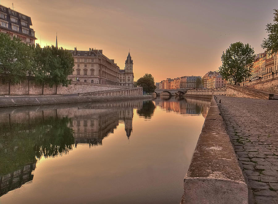 Seine River In Morning, Paris Photograph by Stéphanie Benjamin