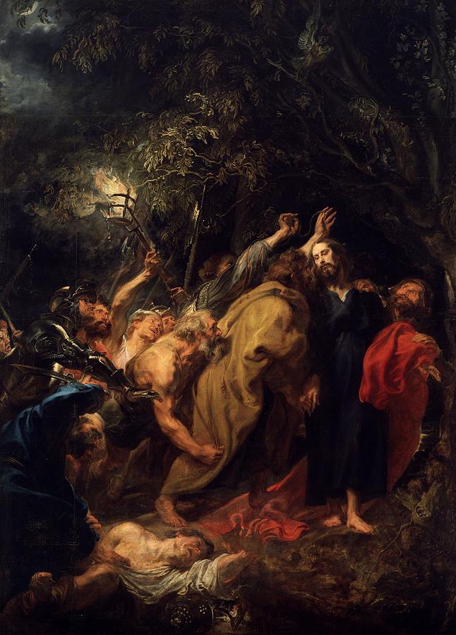 Seizure of Christ, 1620-1621, Flemish School, Oil on canvas, 344 cm x 253 cm... Painting by Anthony van Dyck -1599-1641-