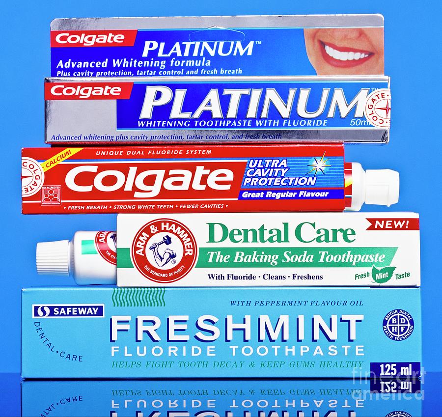 Selection Of Toothpastes Photograph by Martyn F. Chillmaid/science Photo Library