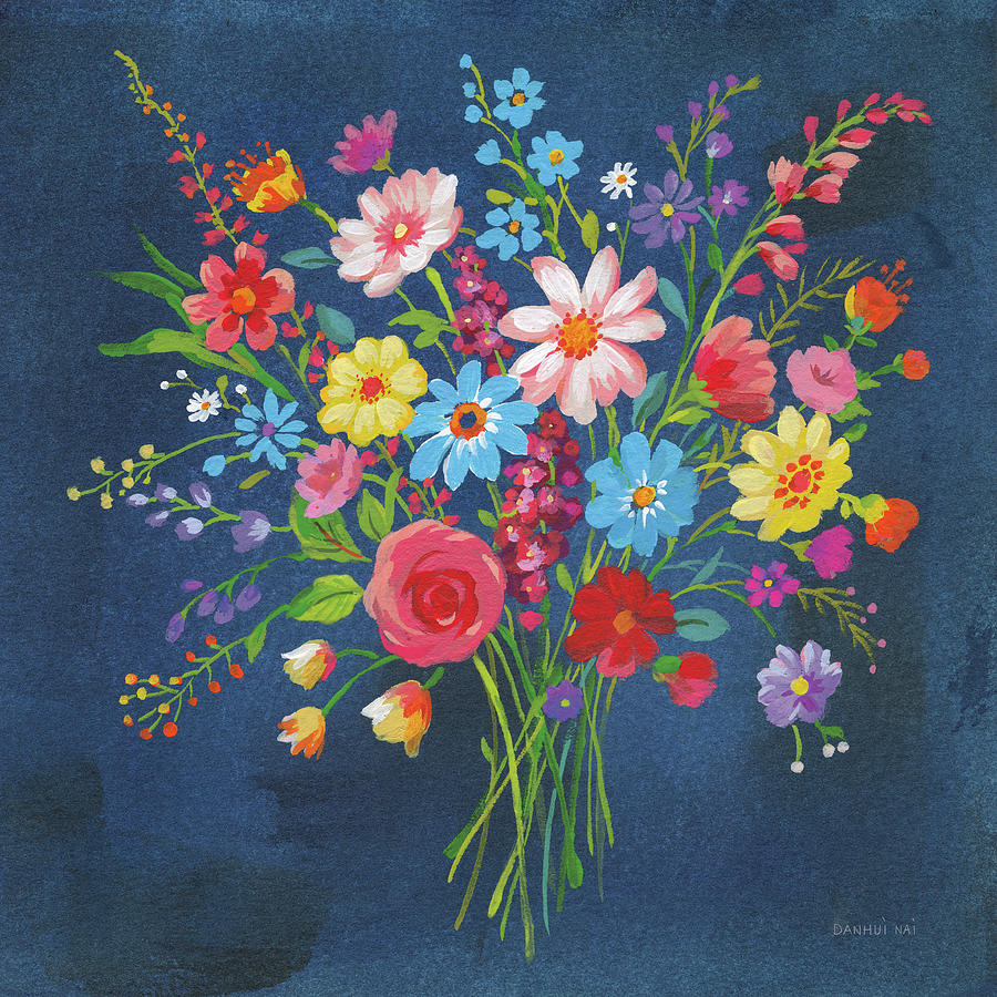 Flower Painting - Selection Of Wildflowers by Danhui Nai