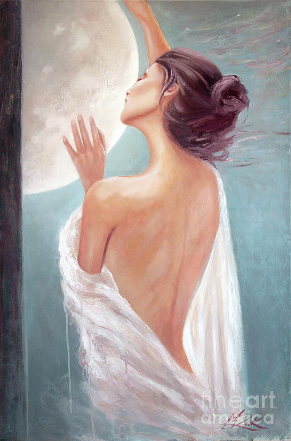 Selene Moon Goddess Painting by Michael Rock