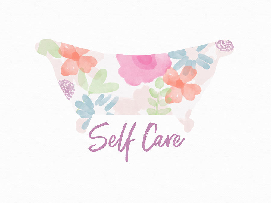 Self Care- Art by Linda Woods Mixed Media by Linda Woods