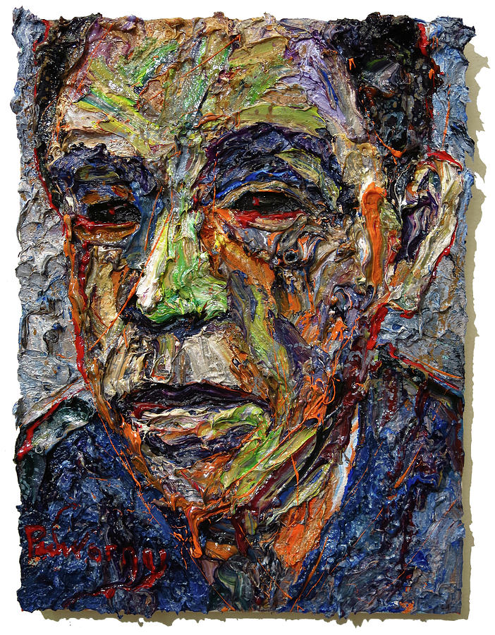Self face portrait oil painting-abstract expressionism-Picasso Painting ...