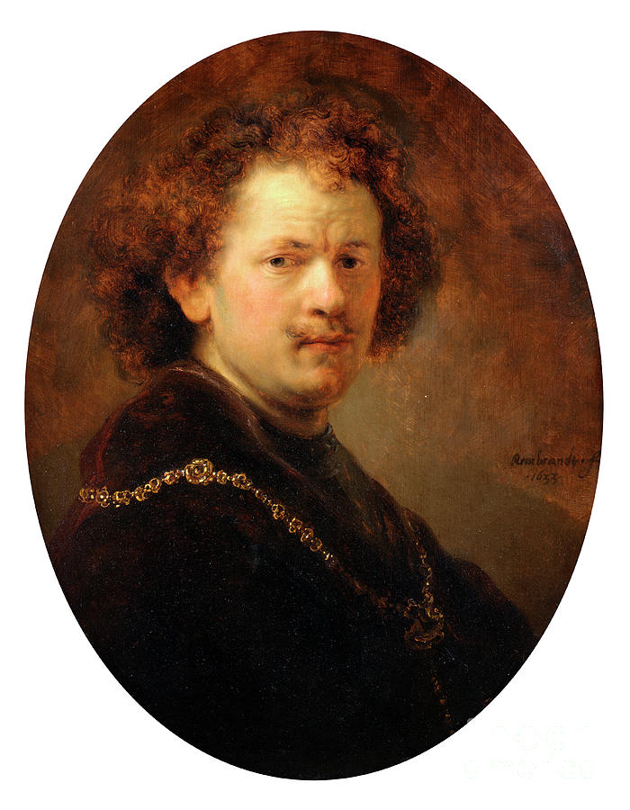 Self Portrait, 1633. Artist Rembrandt Drawing by Print Collector