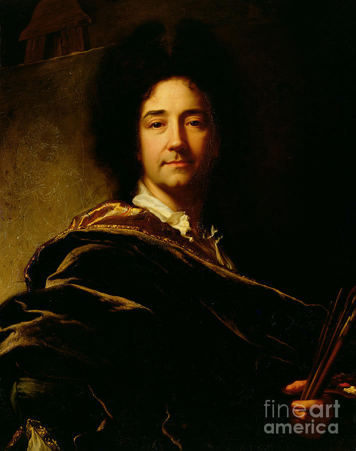 Brush Painting - Self Portrait, 1716 by Hyacinthe Francois Rigaud
