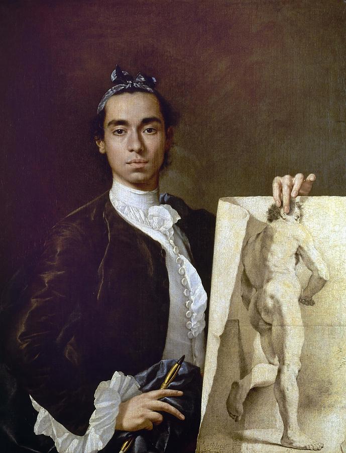 Self-portrait, 1746, Oil on canvas, 99,5 x 82 cm. Luis Egidio Melendez . Painting by Luis Melendez -1716-1780-