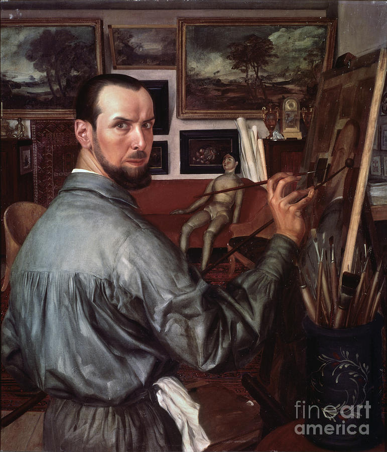 Self-portrait, 1917. Artist Yakovlev Drawing by Heritage Images