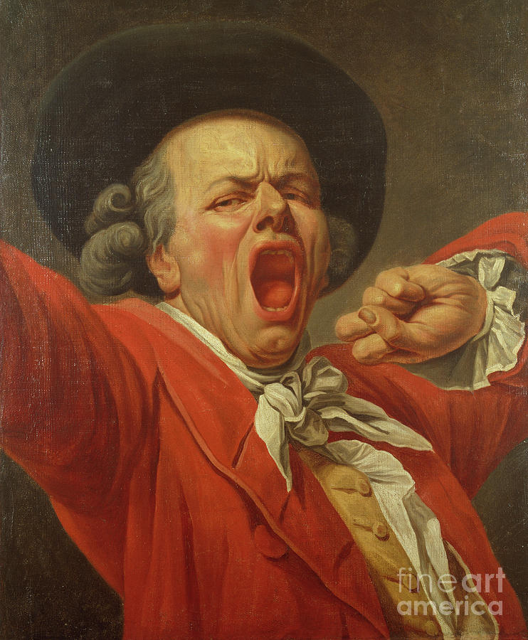 Self Portrait As A Yawning Man, 1791 Painting by Joseph Ducreux