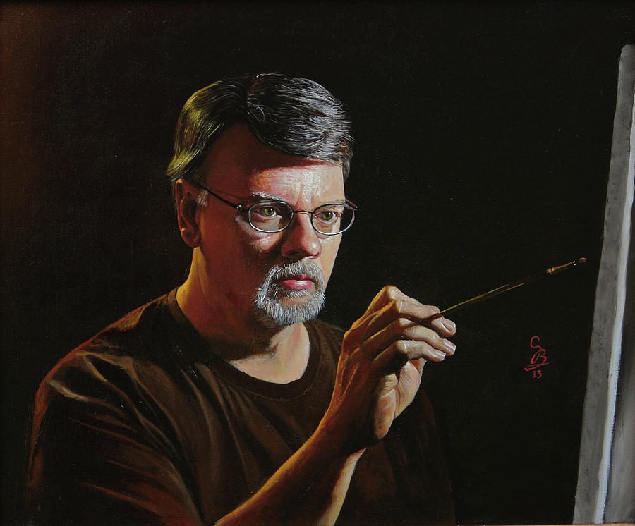 Self Portrait At The Easel Painting by Glenn Beasley