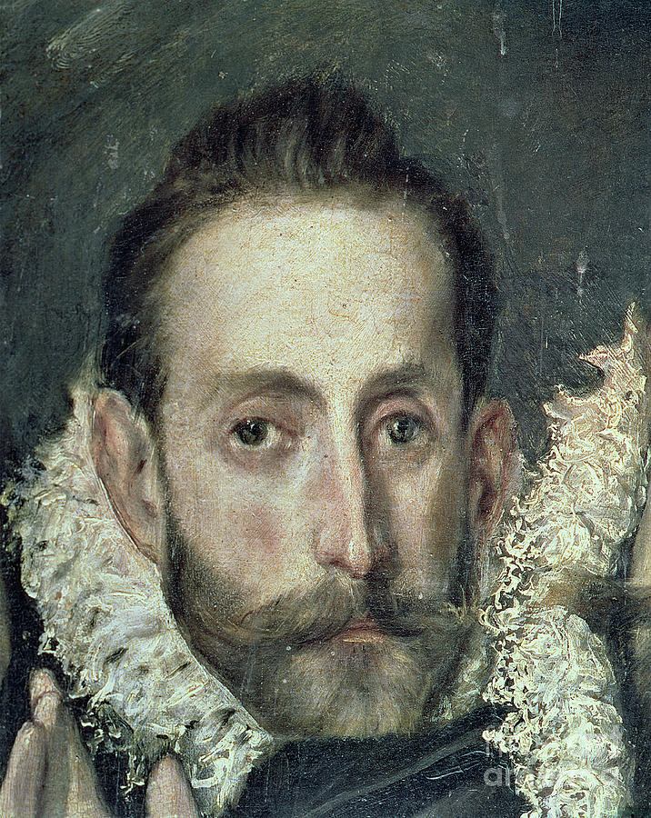 Self Portrait, Detail From The Burial Of Count Orgaz, 1586-88 Painting by El Greco