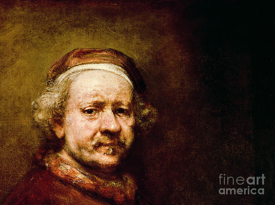 Rembrandt Painting - Self Portrait In At The Age Of 63, 1669, Detail by Rembrandt Harmensz Van Rijn