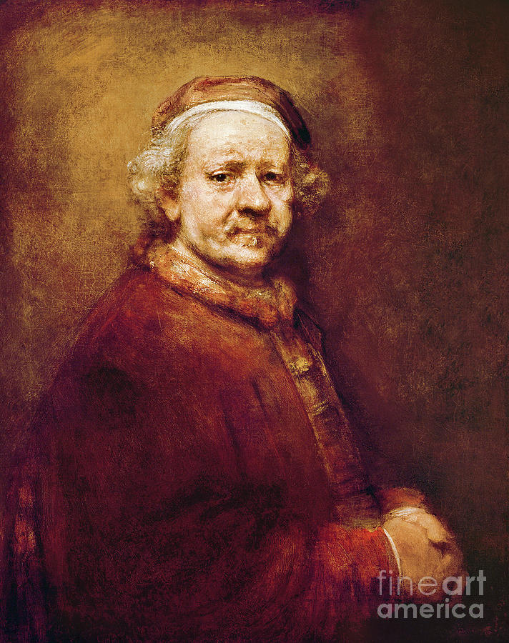 Rembrandt Painting - Self Portrait At The Age Of 63, 1669 by Rembrandt by Rembrandt