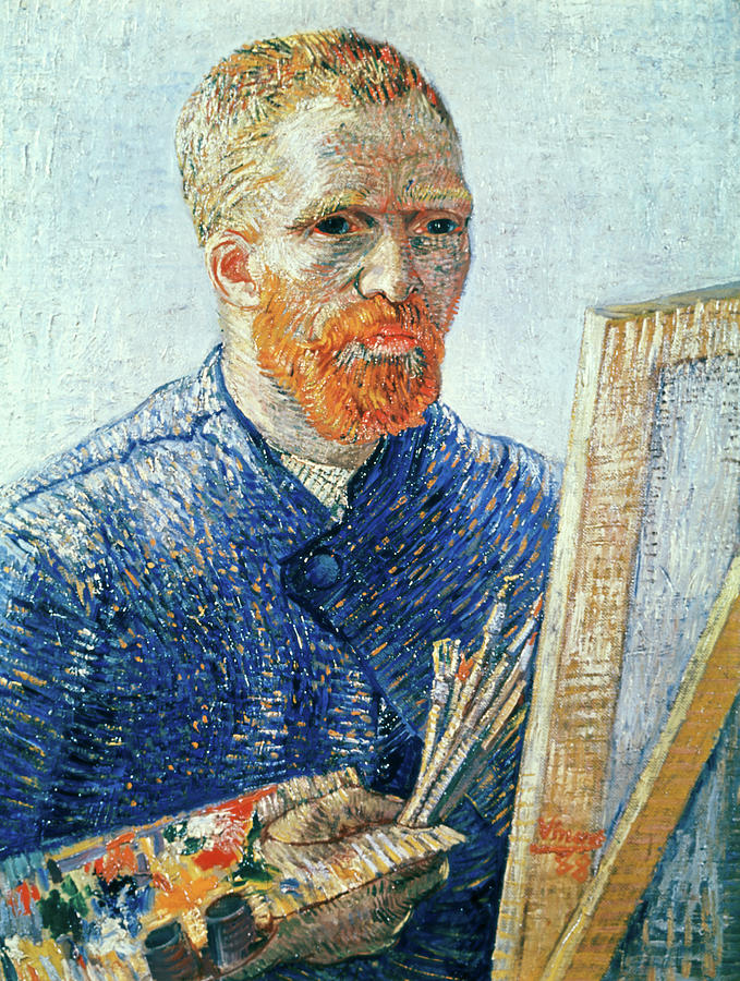 Self-portrait In Front Of Easel By Van Painting by Artist - Vincent Van ...