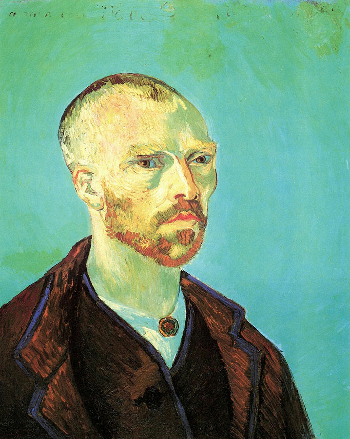Self Portrait of  Vincent Van Gogh Dedicated to Paul Gauguin Painting by 