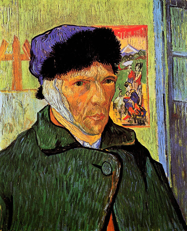 Self Portrait of  Vincent Van Gogh with Bandaged Ear Painting by 