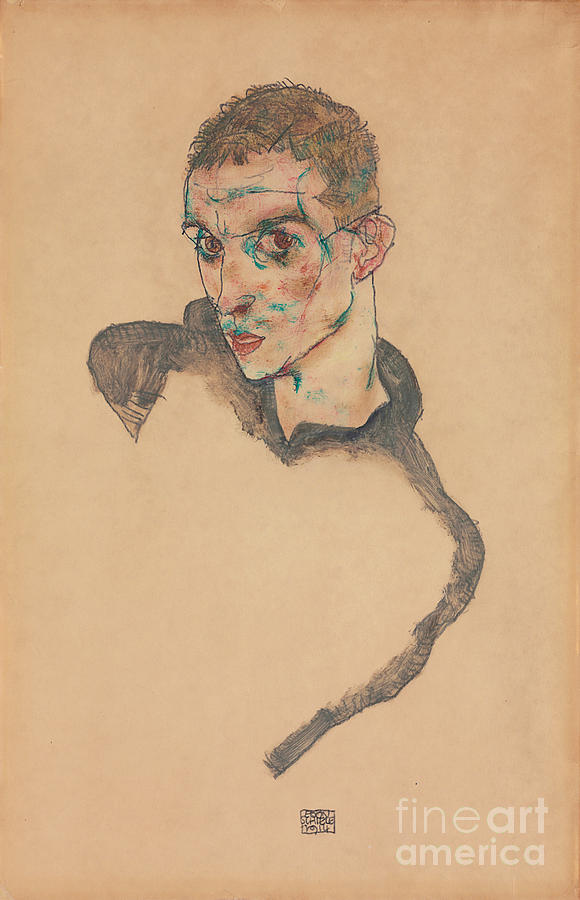 Egon Schiele Painting - Self Portrait; Selbstbildnis, 1914 by Egon Schiele