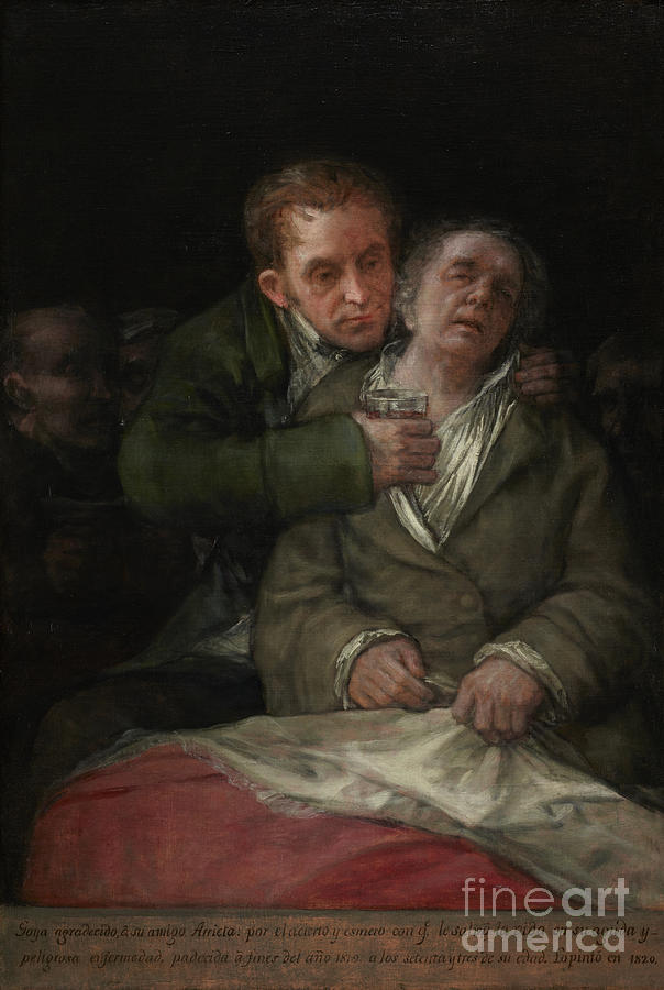 Self-portrait With Dr. Arrieta, 1820 Painting by Francisco Goya