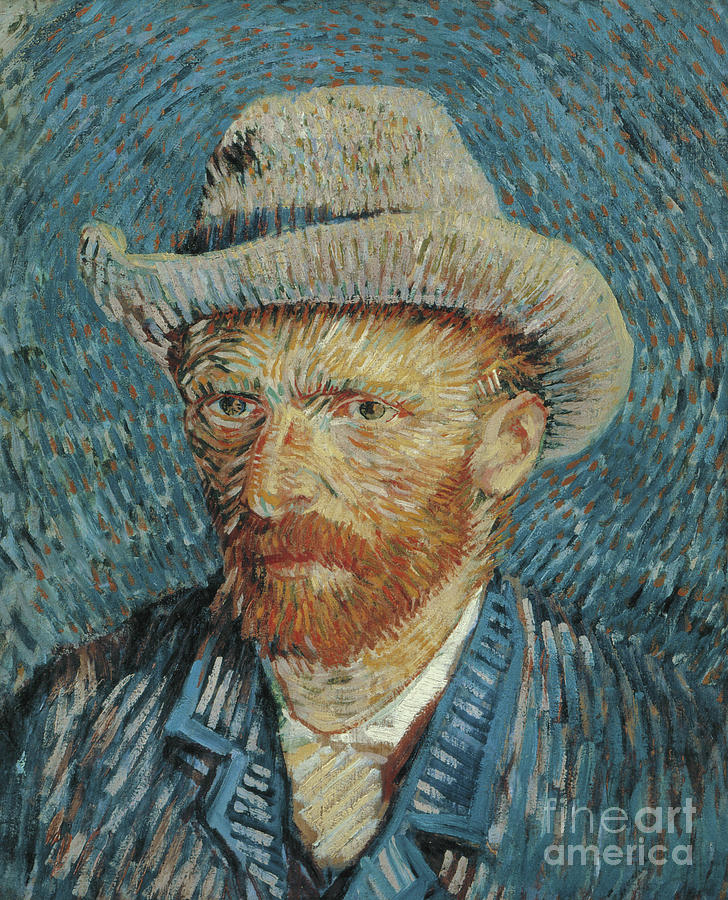 Self Portrait with Felt Hat, 1887-88 Painting by Vincent Van Gogh