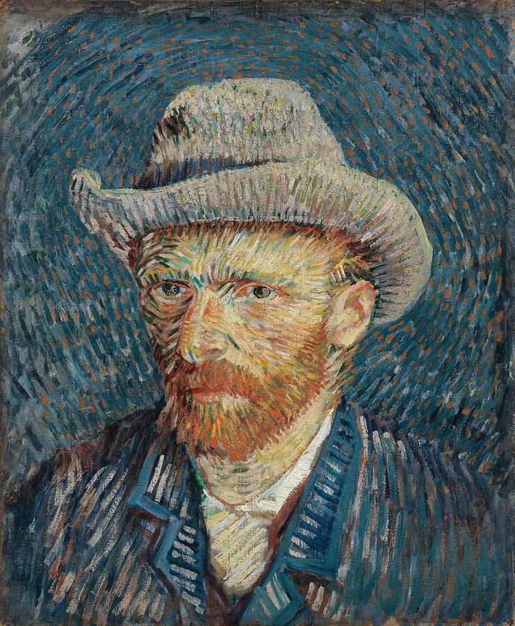 Self-Portrait with Grey Felt Hat. Painting by Vincent van Gogh -1853-1890-