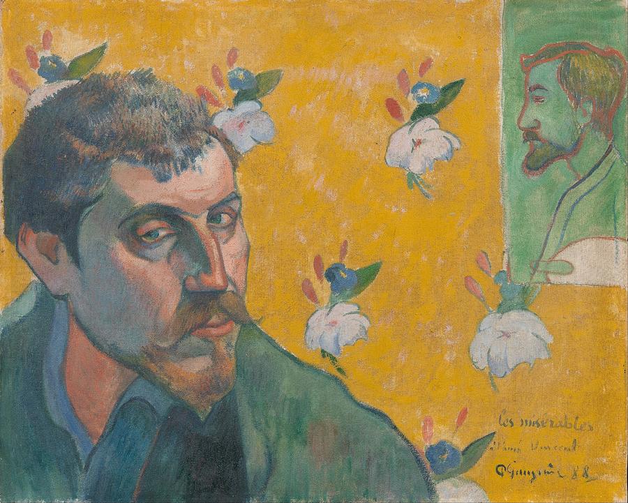 Self Portrait With Portrait Of Bernard Les Miserables 1888 Painting