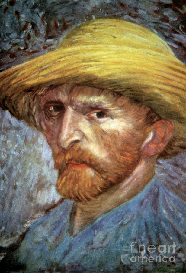 Self Portrait With Straw Hat, 1887 Drawing by Print Collector