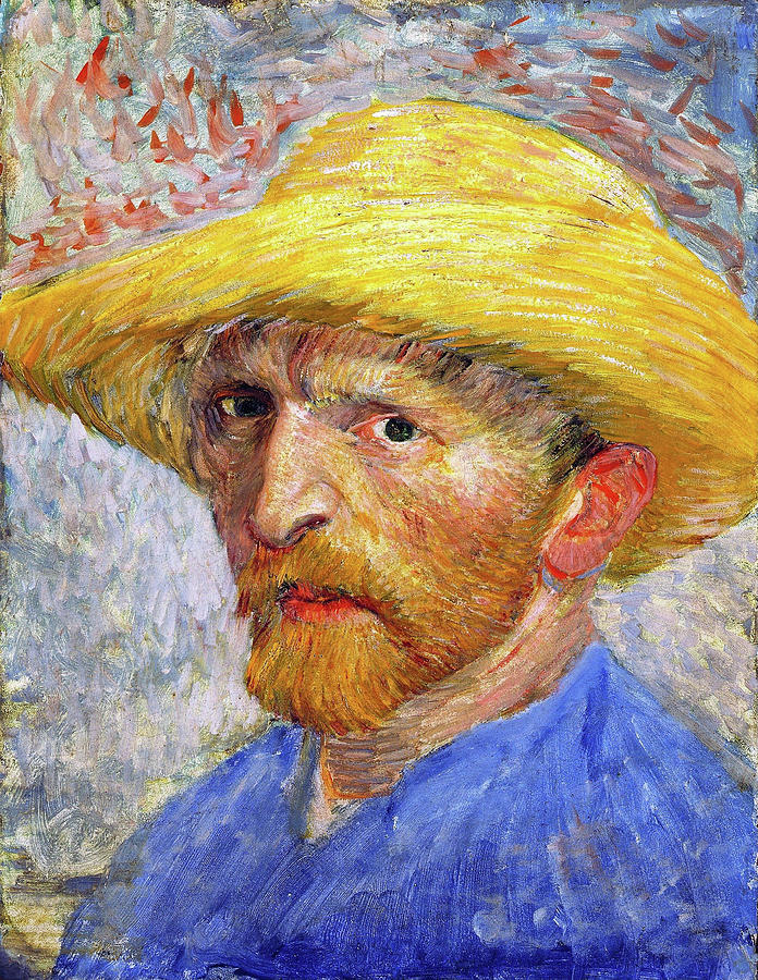 Vincent Van Gogh Painting - Self-portrait with Straw Hat - Digital Remastered Edition by Vincent van Gogh