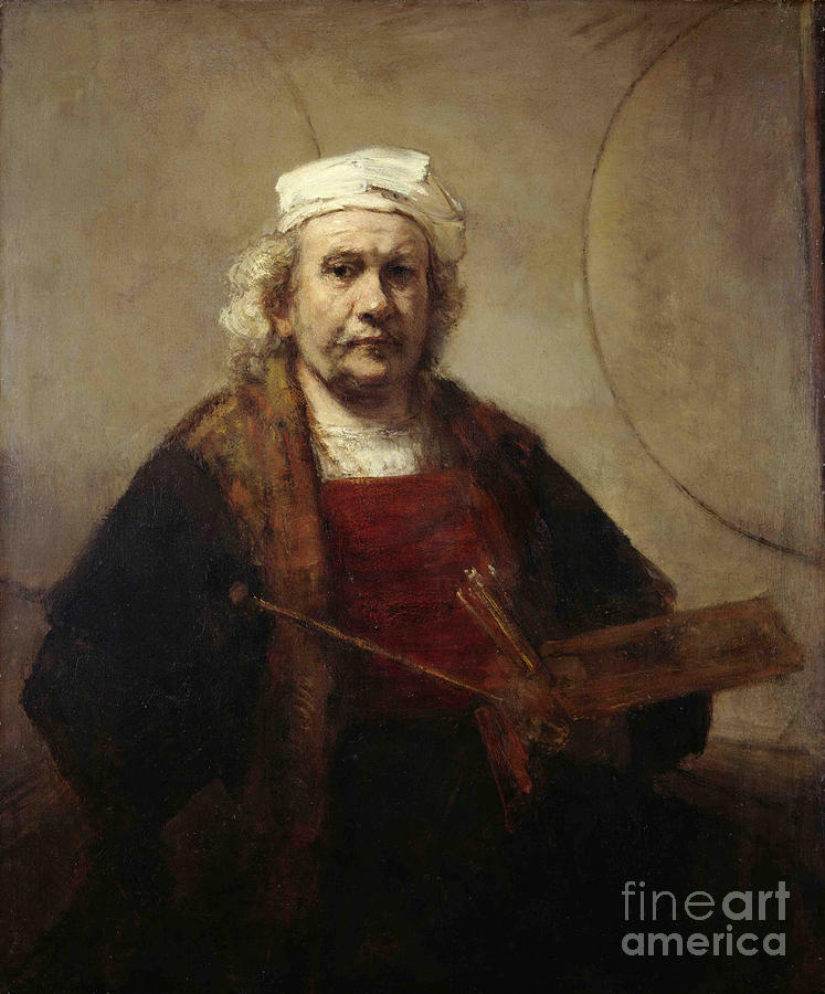 Self Portrait With Two Circles, Ca Drawing by Heritage Images