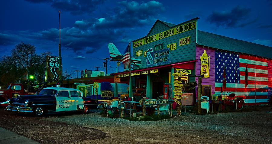 Seligman Sundries Store At Sunset Photograph by Mountain Dreams - Fine ...