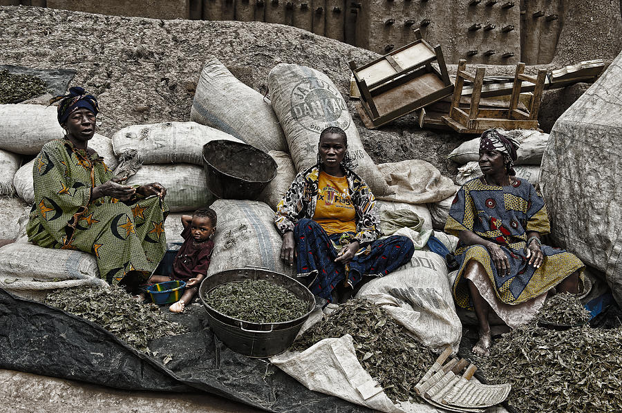 Market Photograph - Selling In The Market (djenna - Mali) by Joxe Inazio Kuesta