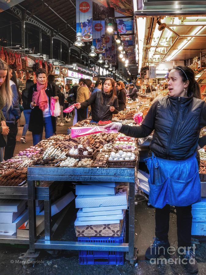 Selling Sweets At La Boqueria by Mary Capriole Selling Sweets At La Boqueria by Mary Capriole