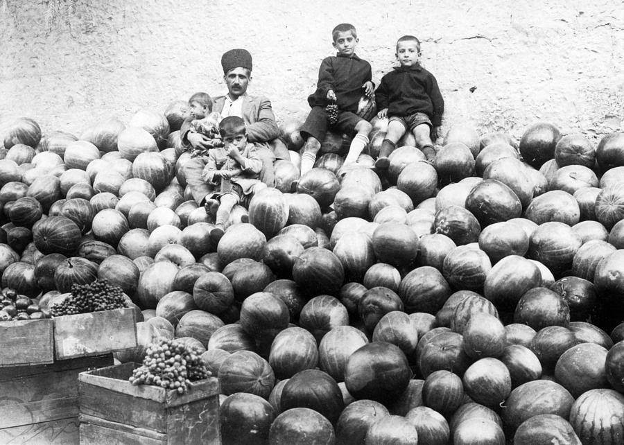 Selling Watermelon in Jerusalem 1942  Photograph by Munir Alawi