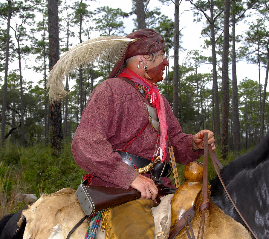 Seminole warrior on horse Photograph by David Lee Thompson