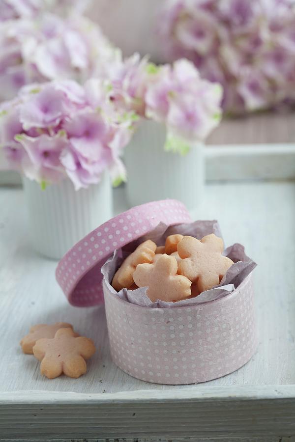 Semolina Biscuits With Rose Syrup In Tin With Open Lid Photograph by Martina Schindler
