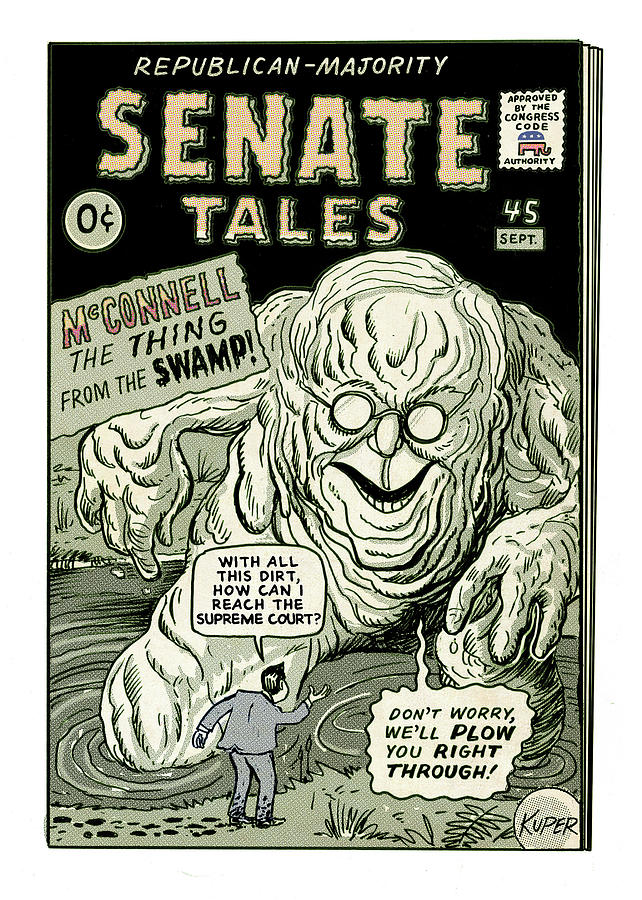 Senate Tales Drawing by Peter Kuper