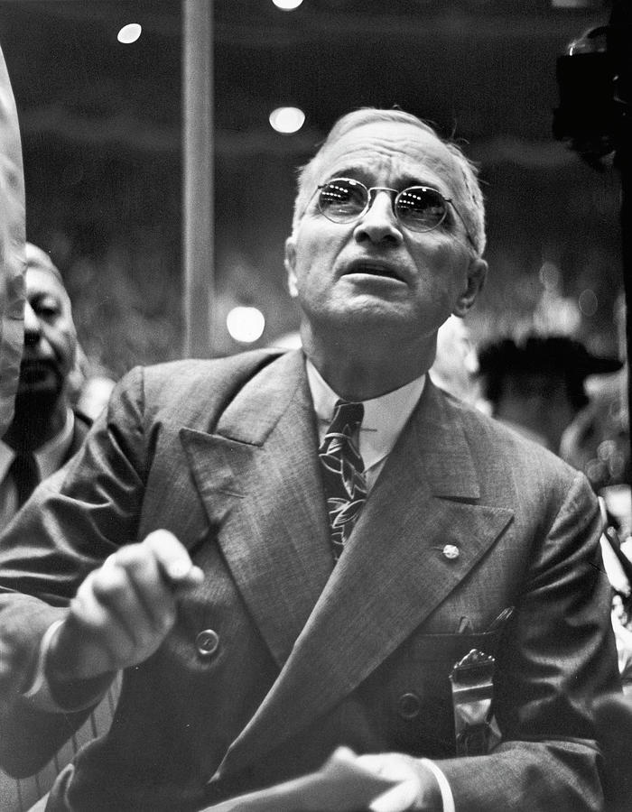 Senator Harry Truman responding after his named was called Photograph by Alfred Eisenstaedt