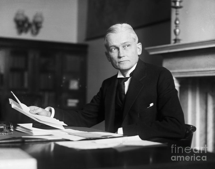 Senator Hiram Bingham At His Desk Photograph by Bettmann