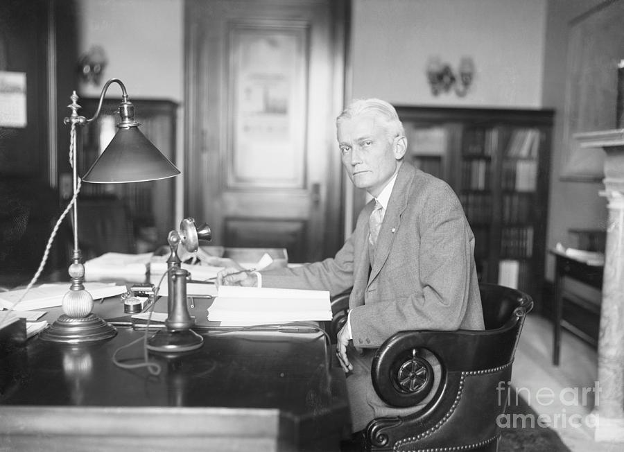 Senator Hiram Bingham In His Office Photograph by Bettmann