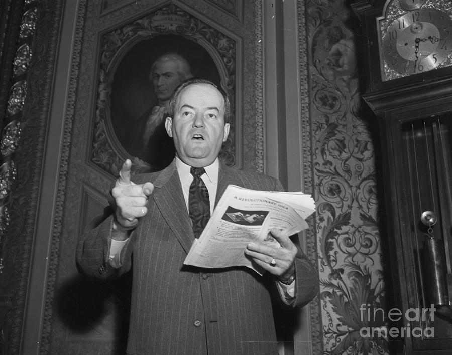 Senator Hubert Humphrey Photograph by Bettmann